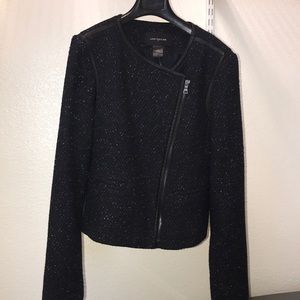 Black Jacket with Leather piping